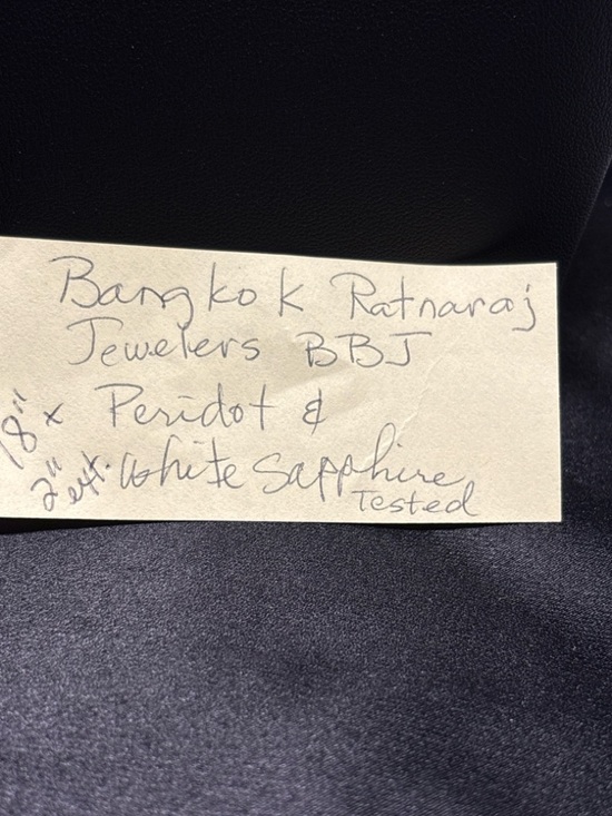 BBJ 925 Sterling Silver Peridot & White Sapphire Halo Pendant Necklace 18” - Picture 4 of 4